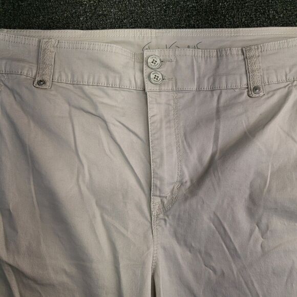 Gloria Vanderbilt Womens 14 (37x20) Denim Skimmer Cuffed Capris Pants - Picture 3 of 12